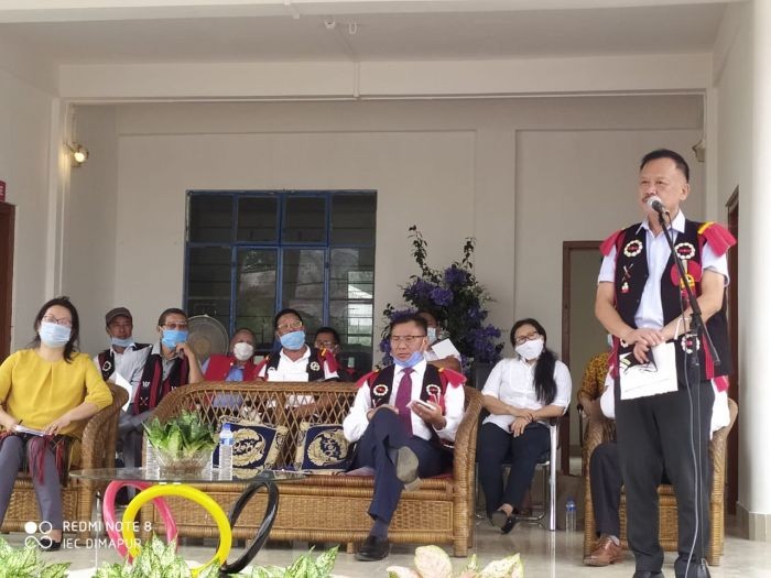 Dr Kevichusa Medikhru, Mission Director, National Health Mission addressing the inaugural of Thilixu Sub-Center upgraded to Health and Wellness Center on October 31.